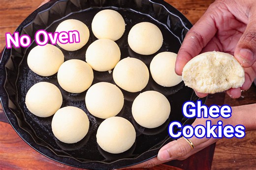 Ghee Biscuits Recipe | Ghee Cookies - Ghee Naankhati