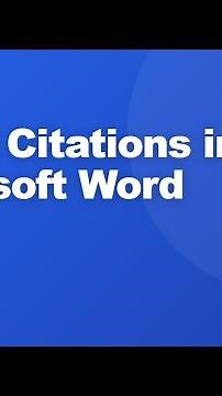 How to Insert Citations in Microsoft Word #Shorts