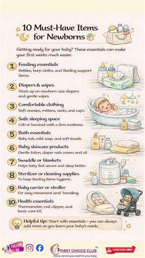 10 Must-Have Items for Newborns 👶🛍️