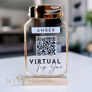 Virtual Tip Jar QR Code Sign With Stand | Tips Accepted Sign | Scan to Tip Shelf Talker | Lets Get Tipsy Plaque | Salon Shop Acrylic Sign - Etsy