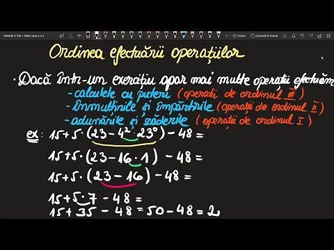 Ordinea efectuarii operatiilor clasa a 5 a Teorie Exercitii(Invata Matematica Usor-Meditatii Online)