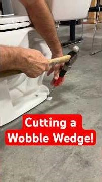 How to cut a wobble wedge when you level your toilet! #plumbing #shorts #wobblewedge #toilet