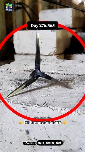 Science Experiments Hub 🔬 on Instagram: "Ninjas used one of the deadliest weapons ever ⚔️😨 No matter how you throw it, its sharp point always stays UP 🔥 It works in close combat… but when tied together with a rope, it turns into a NIGHTMARE weapon 💀 So tell me 🤯👇 Is this weapon more scary in CLOSE combat or as a CHAIN weapon? 🥷⚔️ #HiddenWeapons #NinjaSecrets #MythVsReality #ViralFacts #myth_buster_club"