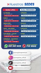 Aquí te mostramos los 3 PASOS para Conseguir tu Brevete😎🚗 Con nosotros Tu BREVETE a la PRIMERA ‼️ Somos José Gálvez... 45 años Enseñando a Conducir 🏁 Acércate a una de nuestras sedes o contáctanos por Whatsapp 👇👇 ✅ Llámanos a JG Premium: ☎️ 713 1000 📲 991 981 808 👉Whatsapp Link👉 wa.link/o21iu6 📲 941 747 267 👉Whatsapp Link👉 wa.link/snotwe 📲 929 044 795 👉Whatsapp Link👉 wa.link/x1incy 📲 941 747 482 👉Whatsapp Link👉 wa.link/8k2moc 🔴 Sedes JG PREMIUM Lima: ✅JG La Molina: ☎️ 713 0240 