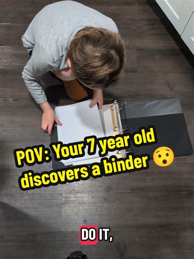 Some kids discover dinosaurs. Mine discovered a three-ring binder. @Staples is about to become our Disney World. #momlife #officesupplies #boymom #momandkids