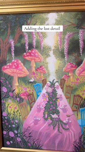“A Curious Tea Party” Original Hand Painted 16x20 #aliceinwonderland #painting #artist #wonderland
