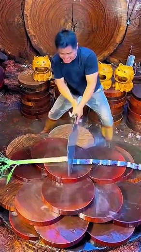 Cutting Sugarcane with a Giant Machete! Satisfying Farming Skill in Action