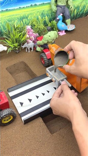 🚜 Hulk Mini Diy Tractor Accident & Bridge Construction! 🏗️#shorts