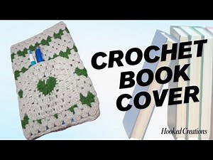 Easy Crochet Book Cover with Pocket | Granny Square Crochet Tutorial | Hooked Creations