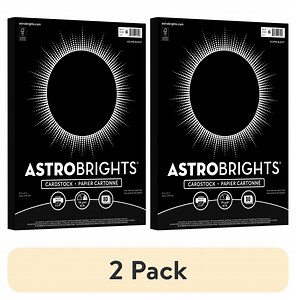 (2 pack) Astrobrights Black Cardstock, 8.5" x 11", 65 lb./176 Gsm, Eclipse Black, 80 Sheets