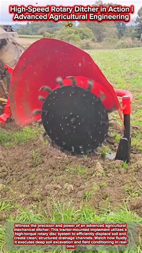High-Speed Rotary Ditcher in Action | Advanced Agricultural Engineering 🚜💨