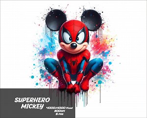 5 PNG Superhero Mickey Png Spider Hero Mouse Splash and Watercolor Png Mickey Transparent PNG File for Sublimation Spider Mickey PNG - Etsy