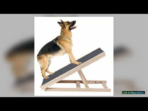 Dog Ramp Pet Wooden Ramp with Adjustable Height Folding Portable Ramp with AntiSkid and