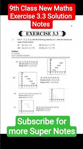 9th Class New Maths Exercise 3.3 Solution Notes | MPC with Faisal