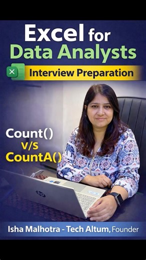 Excel Interview Series for Data Analysts | Count() V/S counta()