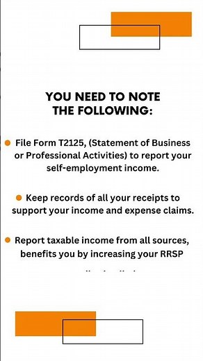 How To File Taxes as a Self-employed in Canada #t2125 #canadiantax #selfemployedcanada #shorts