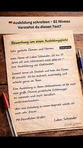 🇩🇪 Ausbildung schreiben – B1 Niveau Verstehst du diesen Text? #learngerman #germanlanguage | German Talking