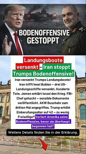 Iran versenkt US Landungsboote — Trumps Bodenoffen