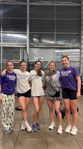 Kenyon Swimming & Diving on Instagram: "Merry Liftmas from KCSD!! The team dressed up in the holiday spirit this morning to complete @kenyonowlstrength ‘s 12 Days of Liftmas (filled with with med balls a slammin’, mountain climbers climbing, and plates a pressin’ - to name just a few!)"