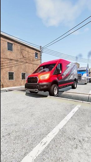 van and tow trucks vs gutter pipe #short #beamng #beamngdrive #trucksvs