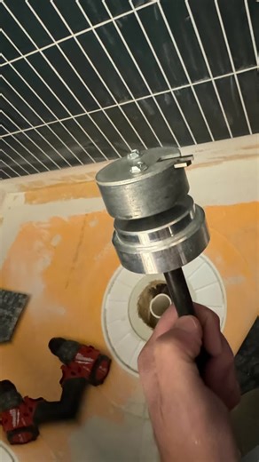 Used the wheeler rex 2” inside pipe cutter to trim the PVC pipe. Quicker and cleaner than my other inside pipe cutter #creativetiledesigns #donerightthefirsttime #mhp #schluter #wheelerrex #tile #shower #tilesoftiktok #showersoftiktok #pipe