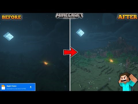 "No More Darkness" Minecraft PE Night Vision Pack Download and Use Tutorial 🤩