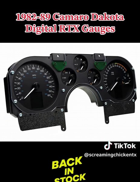 We had a GREAT response with the Firebird / TA Gauges GUESS WHATS BACK ?? 𝟏𝟗𝟖𝟐-𝟖𝟗 𝐂𝐚𝐦𝐚𝐫𝐨 𝐃𝐚𝐤𝐨𝐭𝐚 𝐃𝐢𝐠𝐢𝐭𝐚𝐥 𝐑𝐓𝐗 𝐆𝐚𝐮𝐠𝐞𝐬 The RTX series is the top of the product line from Dakota Digital, focused on retaining that stock look without sacrificing the late-model features. Every effort has been put forth to incorporate OEM design elements regarding the layout, face styling and indicators. More info ⬇️⬇️ SCREAMINGCHICKEN.COM #dakotadigitalgauges #camarogauges #screamingchi