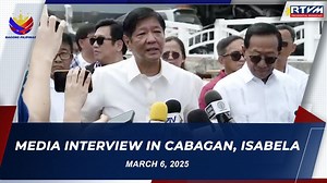 President Ferdinand R. Marcos Jr. answers questions from the media after inspecting the collapsed Cabagan-Santa Maria Bridge during his visit to the Province of Isabela on March 6, 2025. | Radio Television Malacañang - RTVM