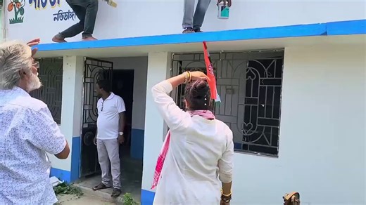 Greatest example of BJP restoring democracy in Bengal.Congress workers in Karim Pur, Nadia have finally reclaimed their party office from years of TMC occupation.Rahul Gandhi continues to support Mamata TMC, while on the ground, Congress workers were struggling under TMC pressure.With BJP coming to power and fear reducing, Congress workers are now able to take back what was theirs.Yet Rahul Gandhi shows no concern for his own cadre.In the end, it is BJP’s governance that creates space even for C