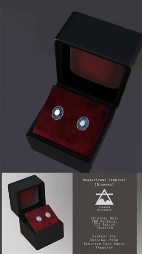 Dragon Stone Earring Diamond | Second Life - PBR #secondlife #virtualworld #metaverse #pcgaming