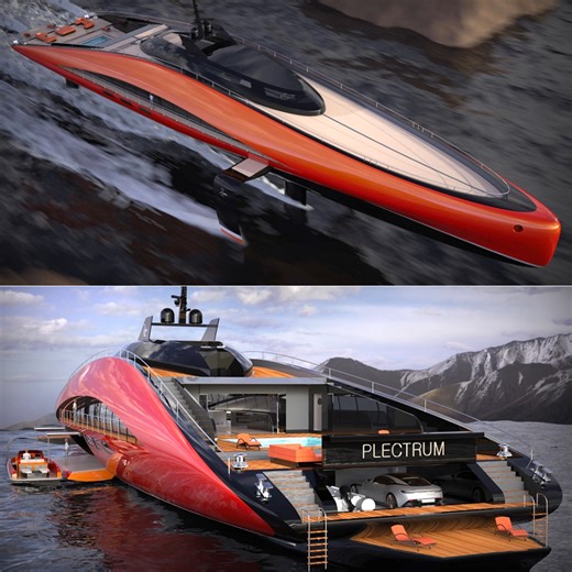 Lazzarini's 'PLECTRUM' Superyacht Has Massive Hydrofoil Wings That Let it Glide Above Water