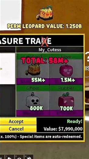 Trade perm leopard 🐆 with values 😱 #bloxfruits
