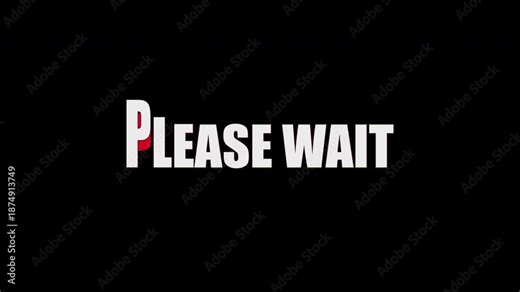 Please wait text animation in RGB colors with wavy echo style