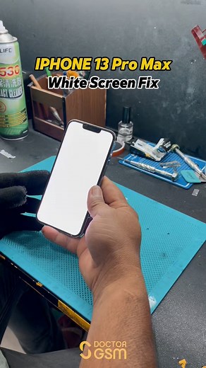 4.6K views · 21 reactions | iPhone 13 Pro Max White Screen Issue? ✅ Fixed by Doctor GSM! Get your display back to perfection with our expert repair service.  Visit us today! #DoctorGSM #iPhone13ProMax #WhiteScreenFix #PhoneRepair #ExpertSolutions | Doctor GSM | Facebook