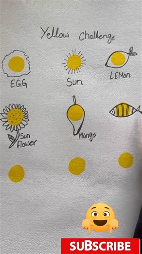Drawing 9 Yellow Things Challenge | Easy Sketch & Coloring #art #drawing