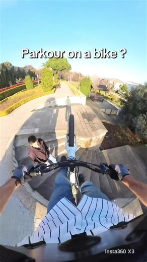 Parkour on a bike ?? #mtb #parkour #trialbike #bmx #challenge