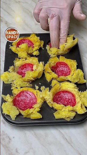 Crispy Smash Potatoes! With Sausage, Cheese, and Dill! #cooking