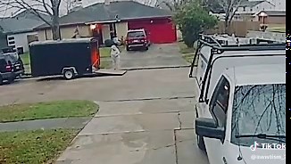 An autistic man gets behind the wheel of a golf cart for the first time. He confidently rolls out of the trailer like he’s been doing it his whole life—then, in a burst of excitement, he floors it. The golf cart takes off faster than expected, straight into the trash cans with a triumphant crash. Turns out, driving a golf cart is harder than it looks, but hey, the trash cans never saw it coming!