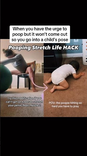 Pooping Stretch Life HACK! #baby #toddlers #mom #pregnancy #humor #poop #constipation #doctor #fyp