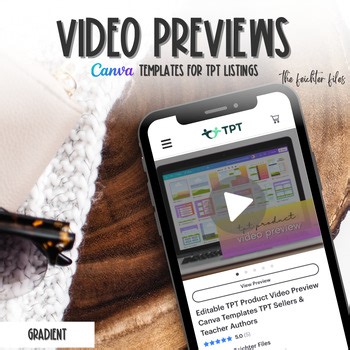 Editable TPT Product Video Preview Canva Templates TPT Sellers & Teacher Authors