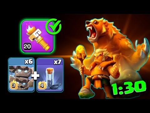 Heroic Torch With Meteor Golem + Totem Spell Spam Attack Strategy | Best Th18 Meteor Golem Attack