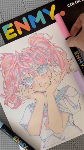 ENMY様のアクリルマーカーで 色塗りしてみました！#ENMY #art #イラスト #イラストメイキング #illustration #アナログ