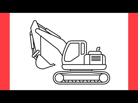 How to Draw an EXCAVATOR – Super Easy Step by Step for Beginners