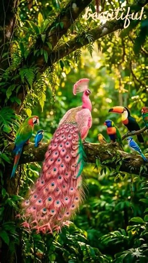 The Rare Pink Peacock: Nature's Forbidden Masterpiece! 🦚✨#shorts#4k