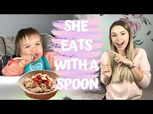HOW TO TEACH A BABY TO USE A SPOON | MY EXPERIENCE | ONE YEAR OLD EATS WITH A SPOON