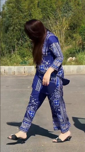 Blue Outfit Walk 💙 Slow Motion Style | Street Vibes 2026. #blueoutfit #slowmotion #streetstyle #out