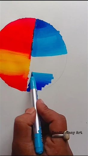 Hot 🔥vs cold❄️ | scenery painting #creativeart #satisfying