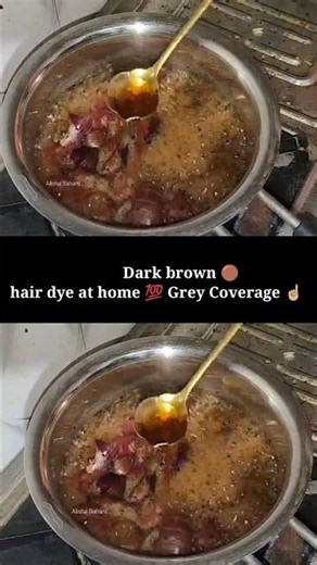 Dark brown 🟤 hair dye at home 💯 Grey Coverage ☝🏼 Chocolate Brown hair Dye with Black Tea ☕