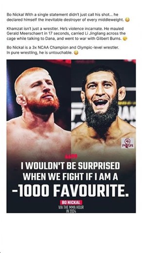 Bo Nickal Calls Himself -1000 Favorite vs Khamzat 😳