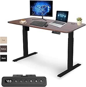 MAIDeSITe Adjustable Standing Desk, 55 x 27.6 Inches Height Home Office Computer Desks, Modern Simple Style Sit Stand Electric Desk, with 3 Pre-Set Memory and Led Display Controller